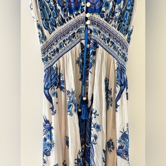 Vintage Spell and the Gypsy Collective Hotel Paradiso Bluebird Maxi Gown Dress - Picture 9 of 17